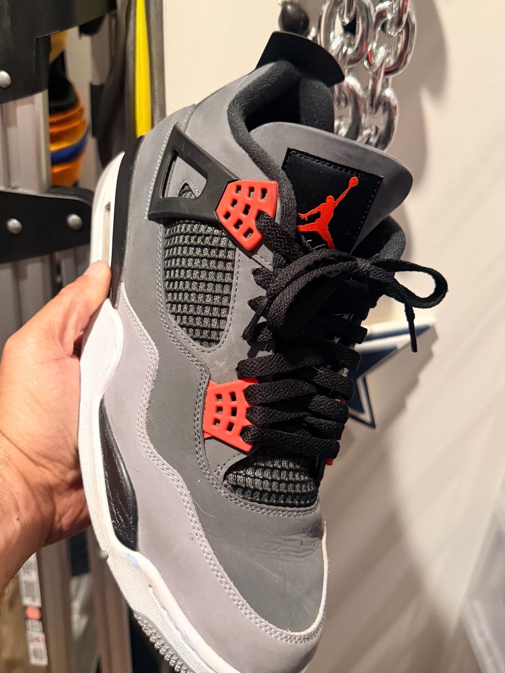 Jordan Men’s Athletic Shoes Gray Black Red